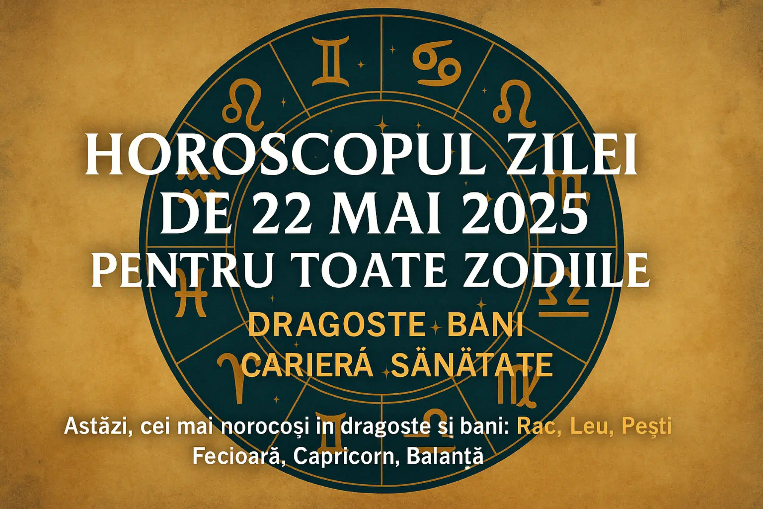Horoscop 22 mai 2025 – Previziuni pentru toate zodiile: dragoste, bani, carieră, sănătate